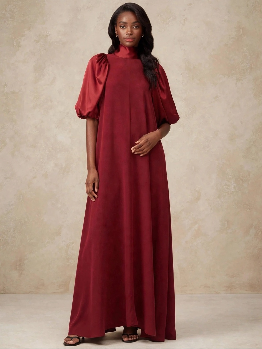 Co Puff Sleeve High Neck Gown
Size XS -S